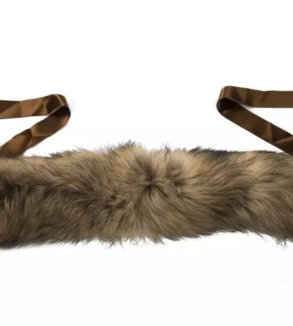 BYBLOS Brown Raccoon Fur Women Neck Warmer