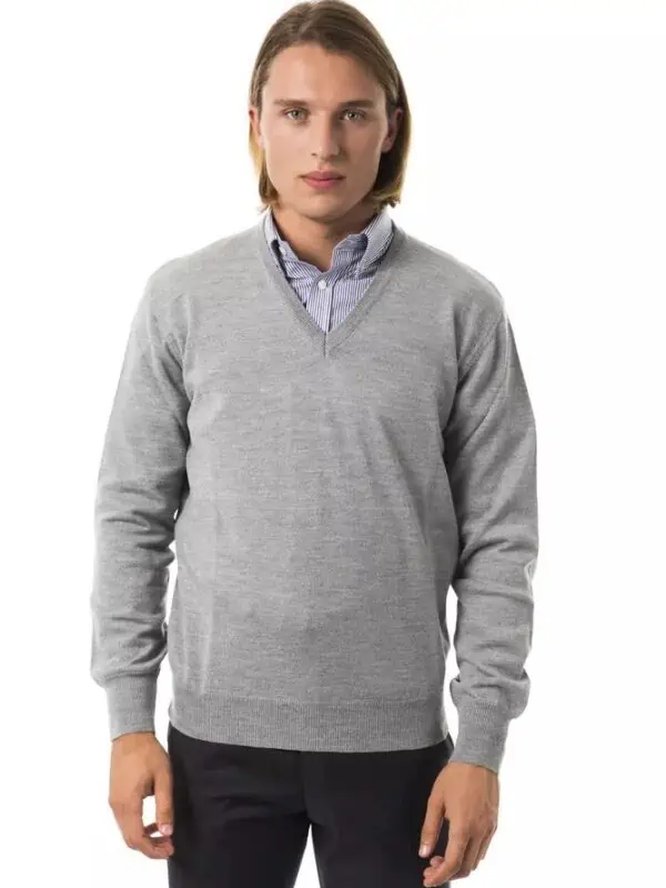 Uominitaliani Gray Wool Men Sweater