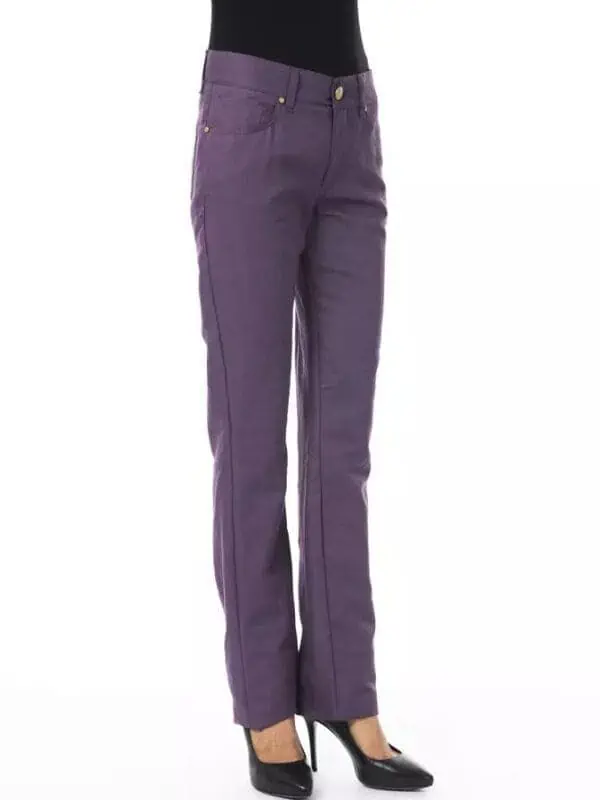 BYBLOS Purple Cotton Jeans & Pant