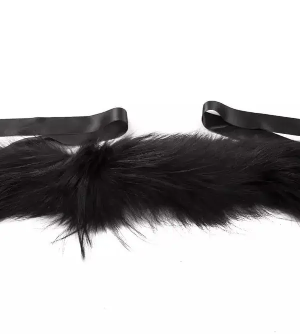 BYBLOS Black Raccoon Fur Women Neckwarmer