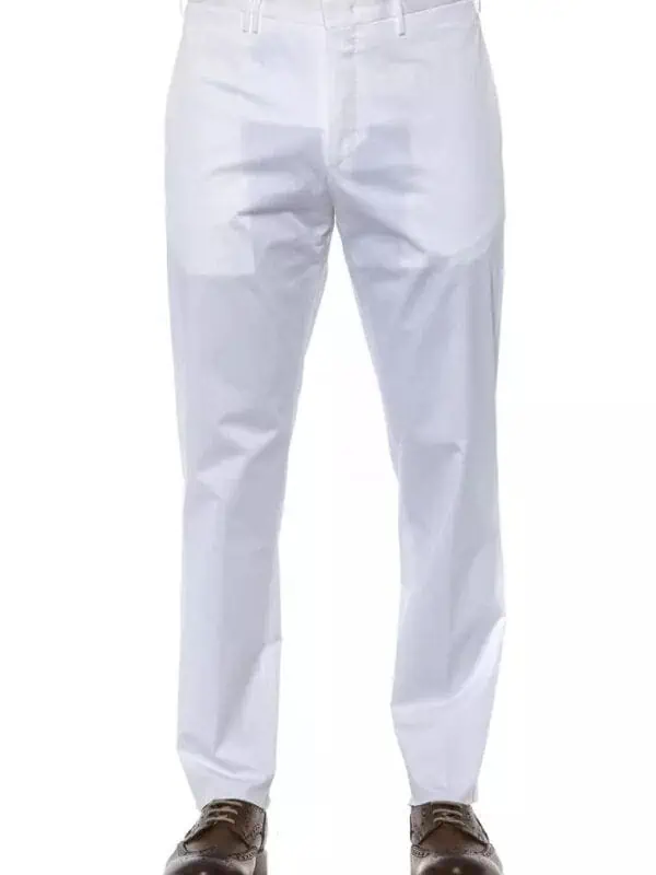 PT Torino White Cotton Men Trousers