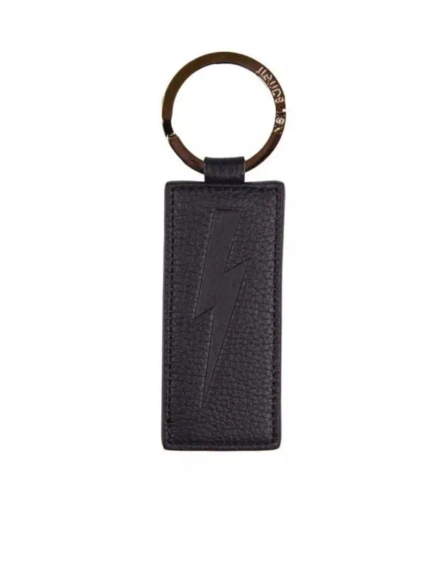 Neil Barrett Blue Leather Men Keychain
