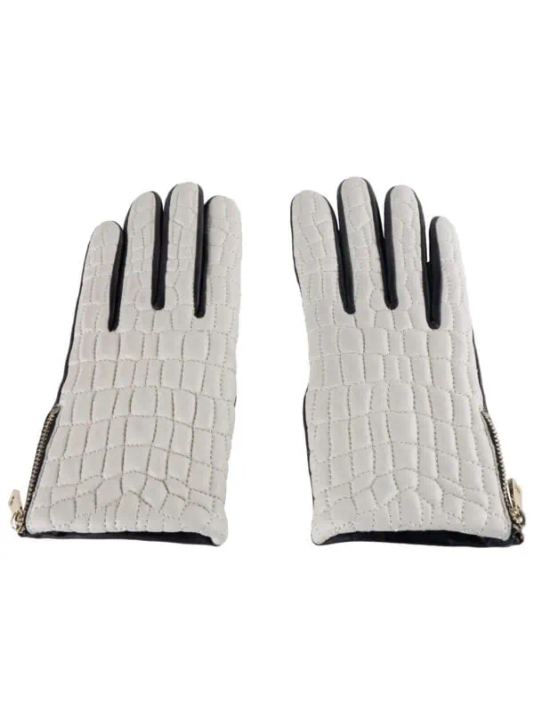 Cavalli Class Gray Lambskin Women Glove