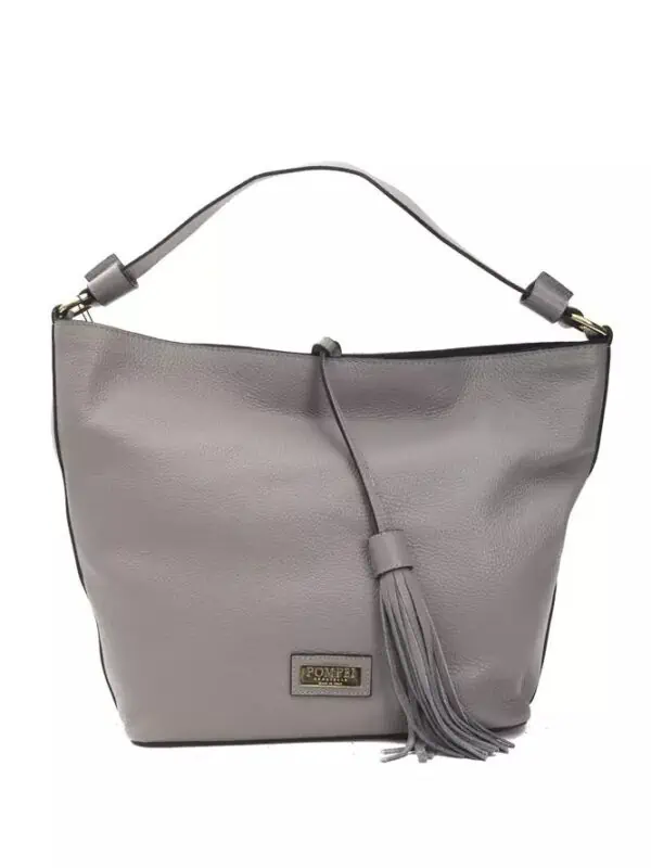 Pompei Donatella Gray Leather Women Shoulder Bag