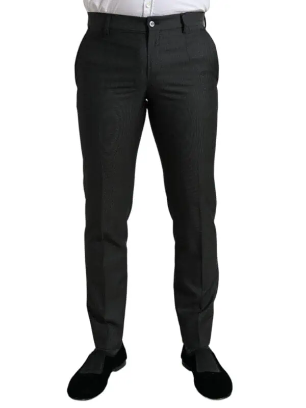 Dolce & Gabbana Dark Gray Stretch Slim Formal Pants
