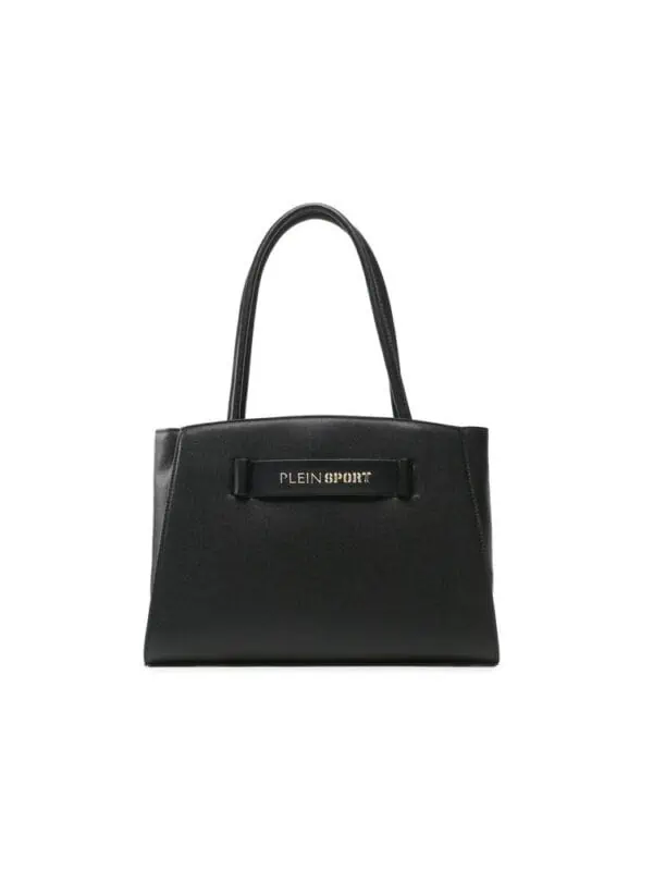Plein Sport Chic Ebony Tote with Silver Logo Accent