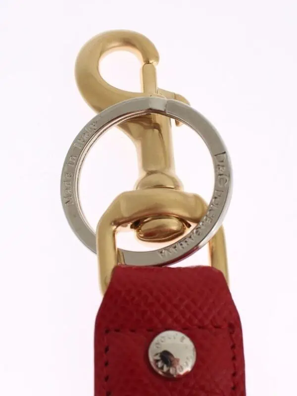 Dolce & Gabbana Chic Multicolor Raffia & Leather Keychain