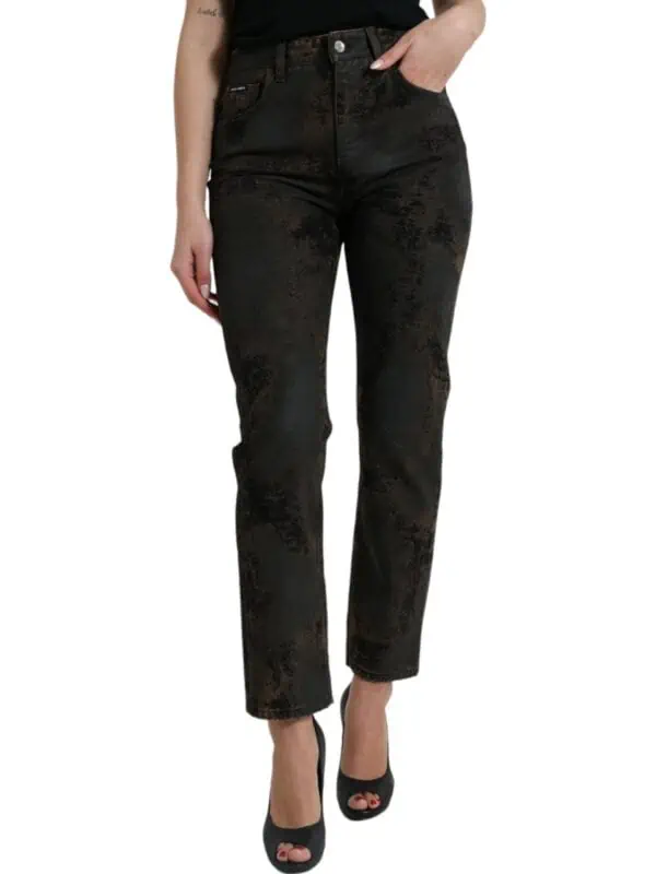 Dolce & Gabbana Brown BOYFRIEND Mid Waist Cotton Denim Jeans