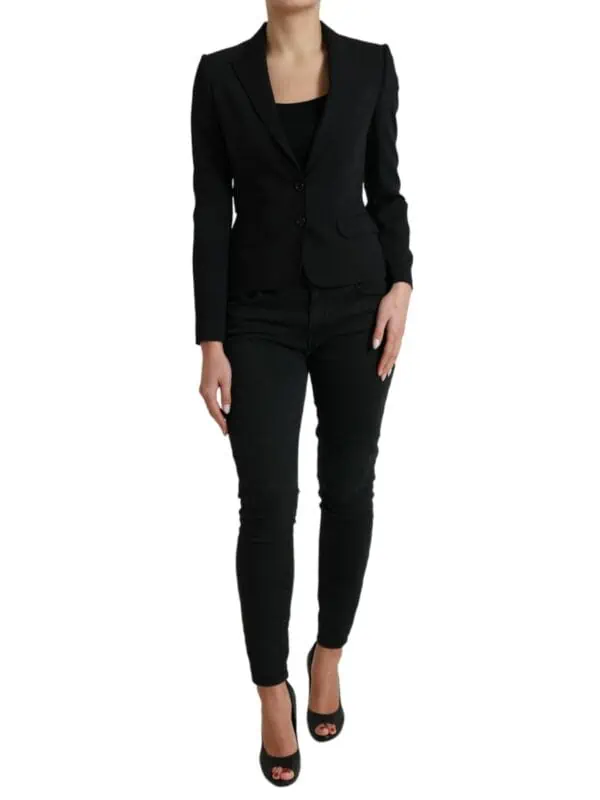 Dolce & Gabbana Black Wool Single Breasted Blazer Coat Jacket