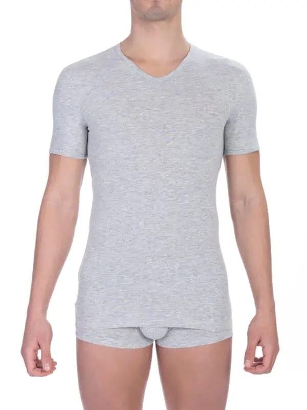 Bikkembergs Gray Cotton Men T-Shirt
