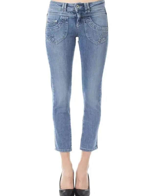 Ungaro Fever Light Blue Cotton Women Capri Jean