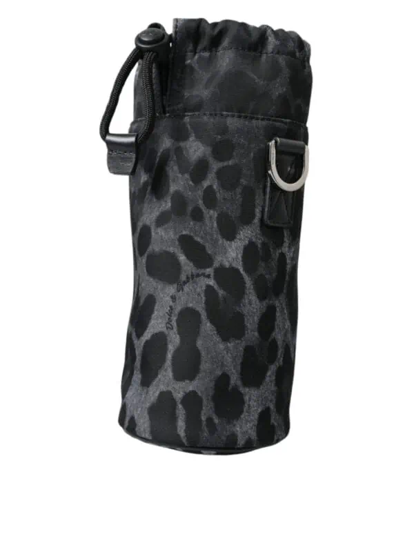 Dolce & Gabbana Black Leopard Round Slim Tote Bottle Cage Bag