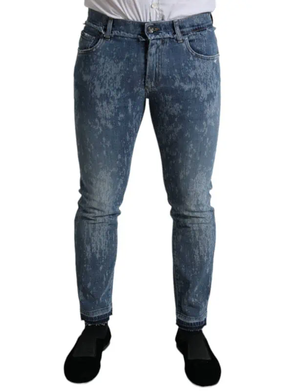 Dolce & Gabbana Blue Washed Skinny Cotton Stretch Denim Jeans