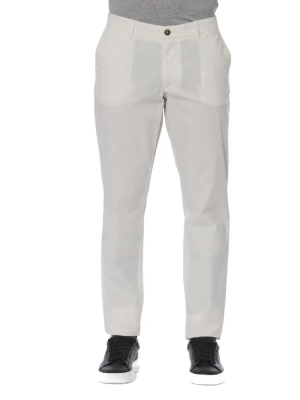 Trussardi Jeans White Cotton Men's Trouser