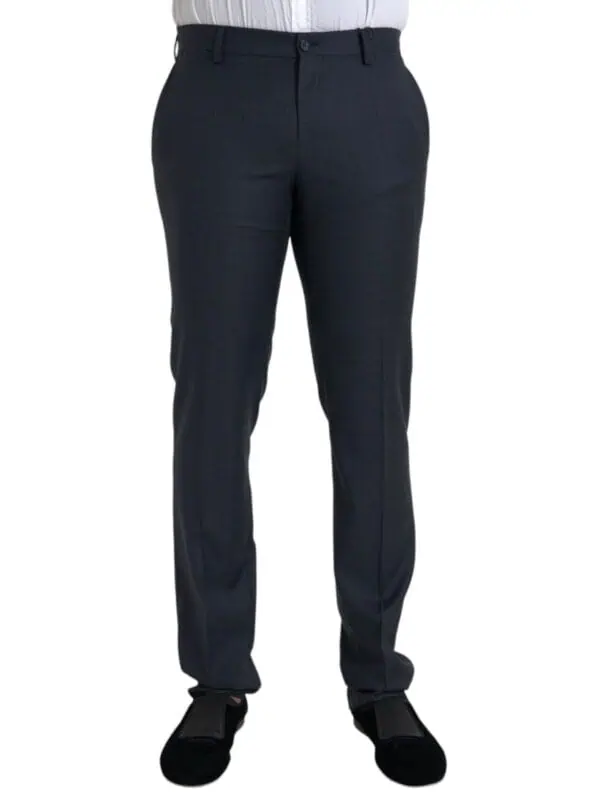Dolce & Gabbana Blue Wool Men Skinny Dress Pants