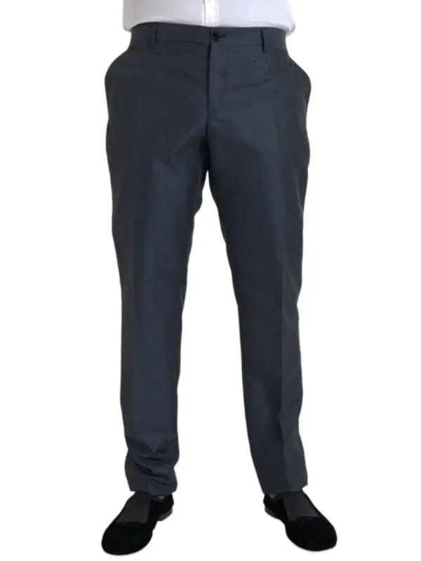 Dolce & Gabbana Blue Wool Men Skinny Dress Pants
