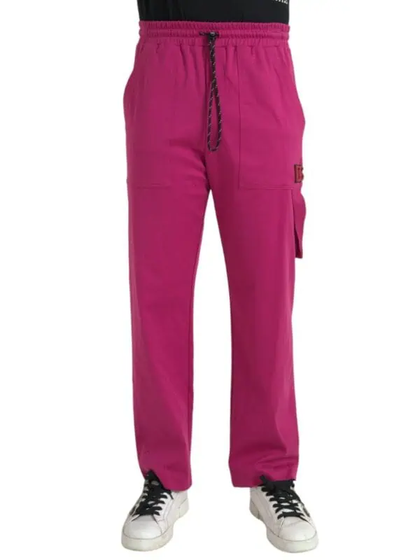 Dolce & Gabbana Pink Logo Cargo Cotton Jogger Sweatpants Pants
