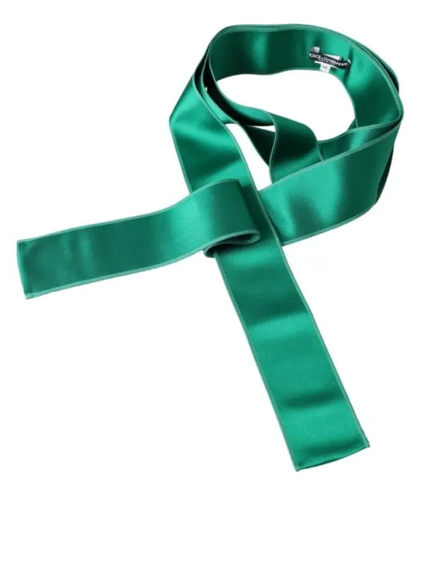 Dolce & Gabbana Green Silk Satin Waist Women Belt