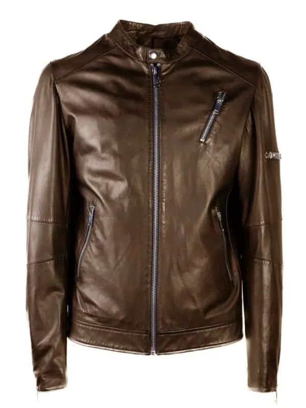Emilio Romanelli Brown Leather Jacket