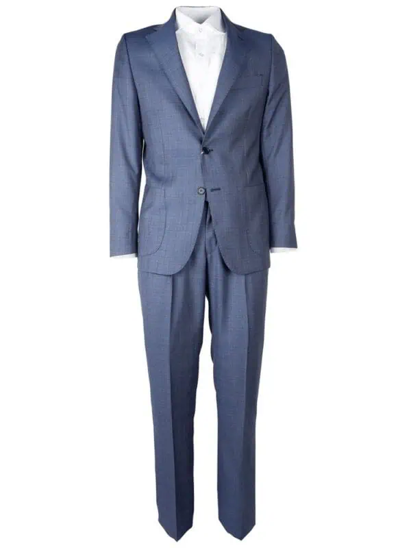 Made in Italy Blue Wool Men Suit