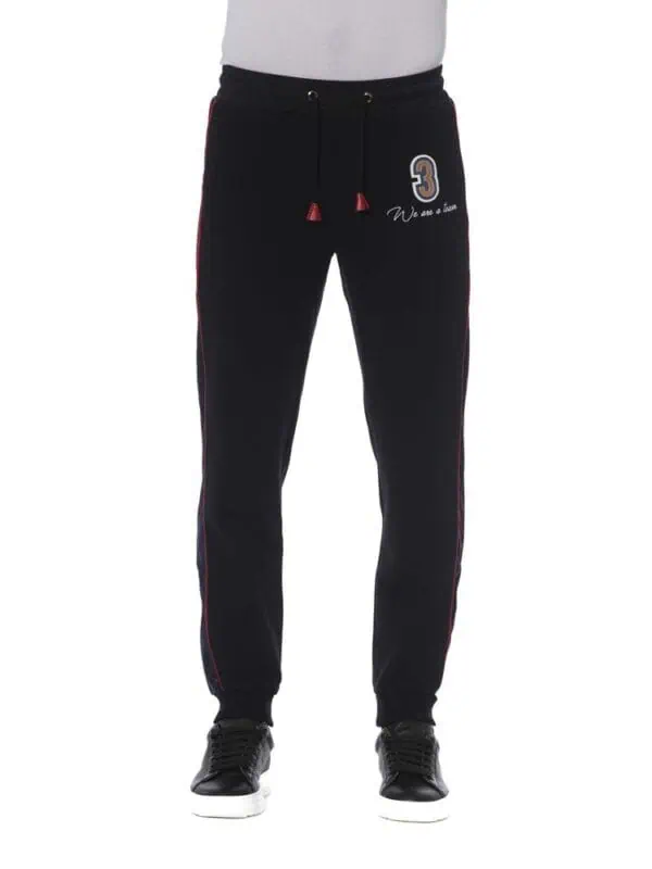 Trussardi Black Cotton Men Sport Pant