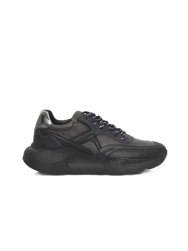 Cerruti 1881 Blue Cowhide Men Sneaker