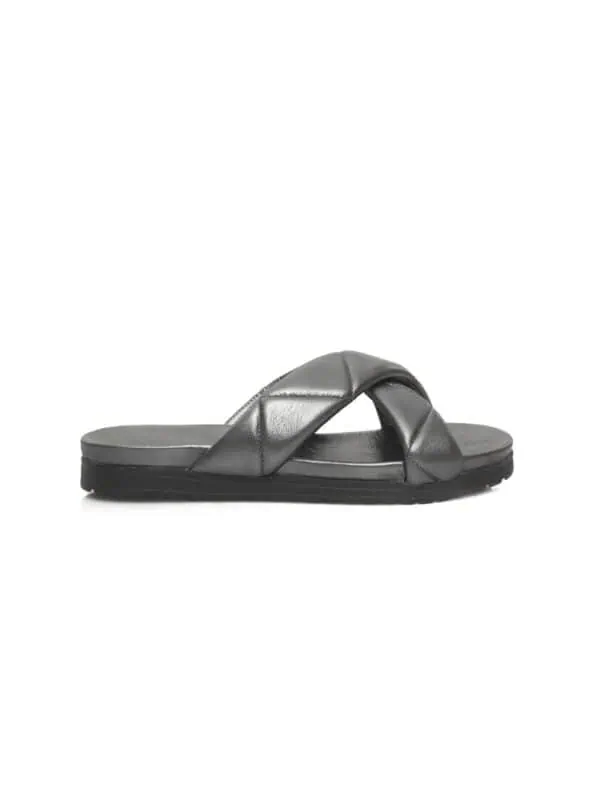 Cerruti 1881 Gray Lambskin Women Sandal