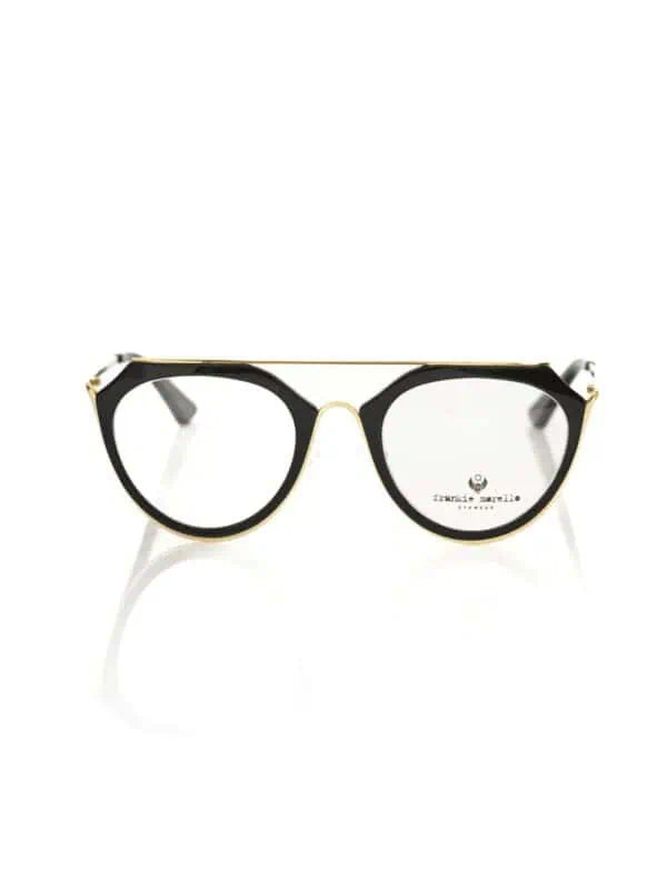 Frankie Morello Aviator-Style Chic Eyeglasses with Gold Accents