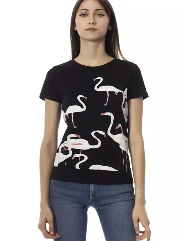 Trussardi Action Chic Black Short Sleeve Round Neck Tee