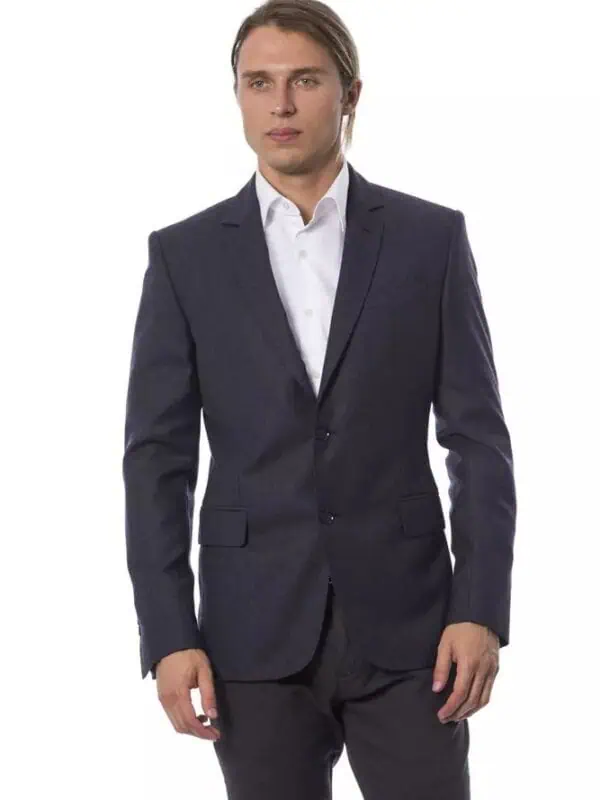 Verri Elegant Blue Wool Single-Breasted Blazer