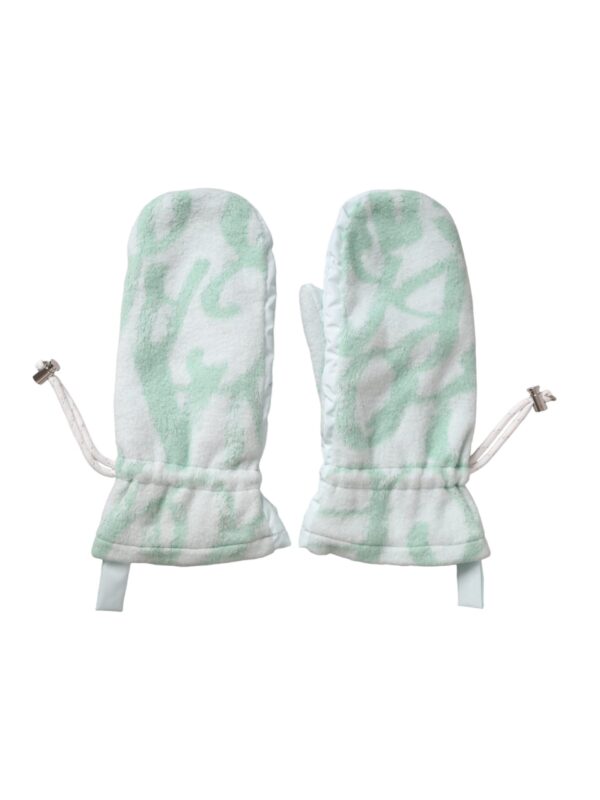 Dolce & Gabbana White Nylon Fleece Wrist Length Mitten Gloves
