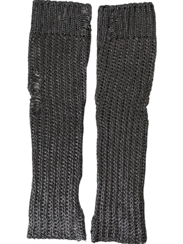 Dolce & Gabbana Gray Viscose Knitted Finger Less Gloves