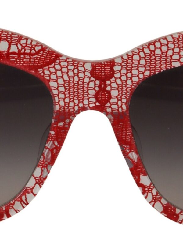 Dolce & Gabbana Red DG4231F Lace Acetate Rectangle Shades Sunglasses