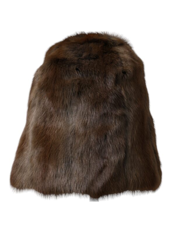 Dolce & Gabbana Brown Weasel Fur Womens Cashmere Hat Beanie