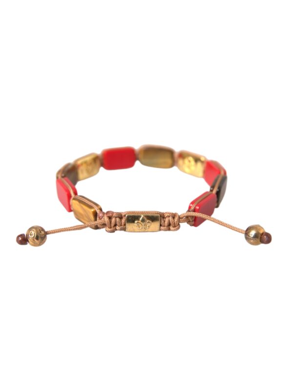 Nialaya CZ Tiger Eye Red Coral 925 Silver Men Bracelet