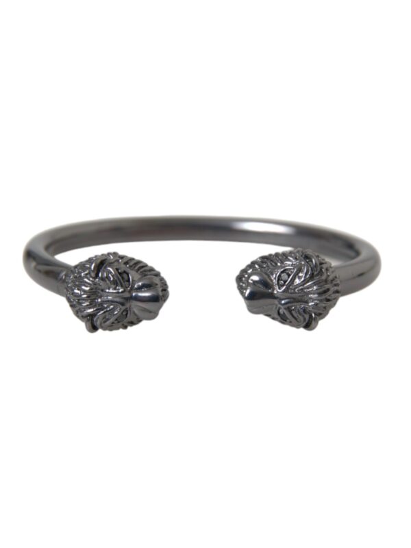 Nialaya Black Rhodium Lion Bangle Bracelet Women