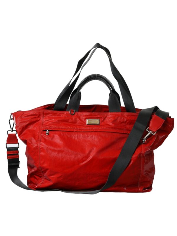 Dolce & Gabbana Red Nylon Calfskin Hand Shoulder Duffel Bag