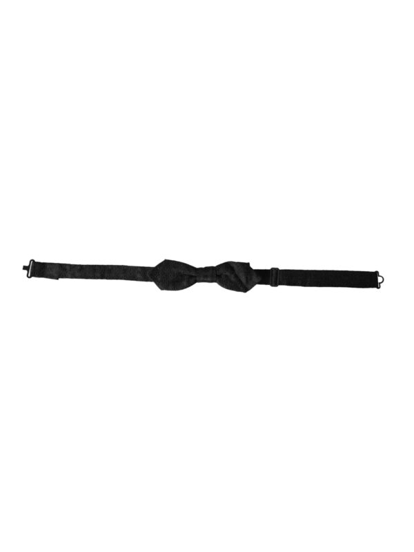 Dolce & Gabbana Black Silk Fantasy Adjustable Neck Men Bow Tie