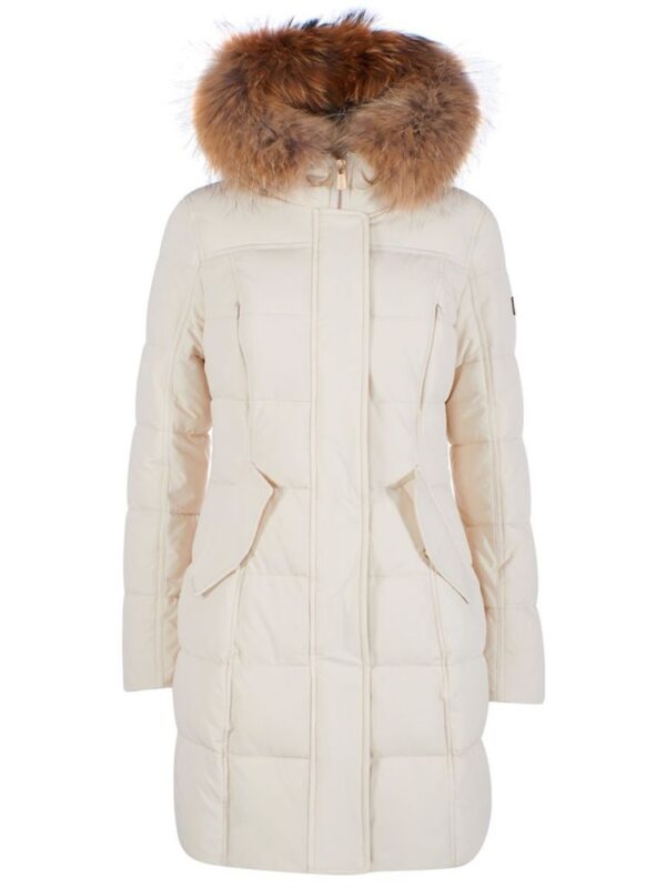 Yes Zee White Nylon Jackets & Coat
