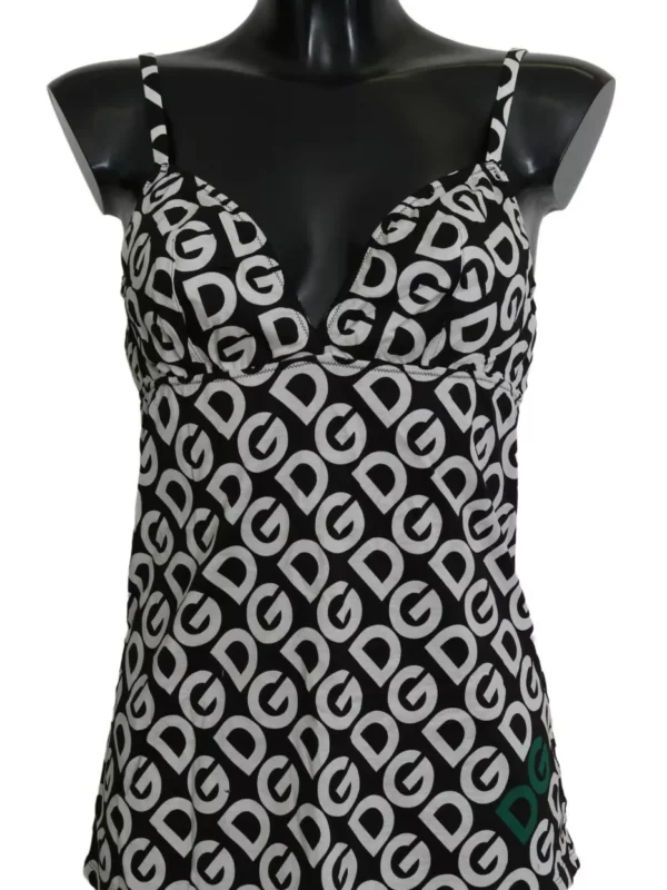 Dolce & Gabbana Black DG Mania Print Sleeveless Swimwear
