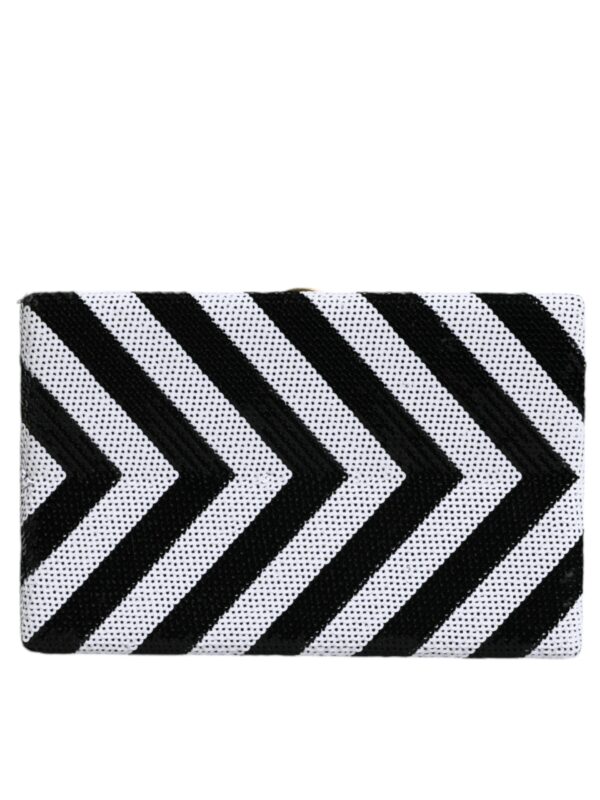 Dolce & Gabbana Black White Gold Frame Clutch Evening Party Purse Bag
