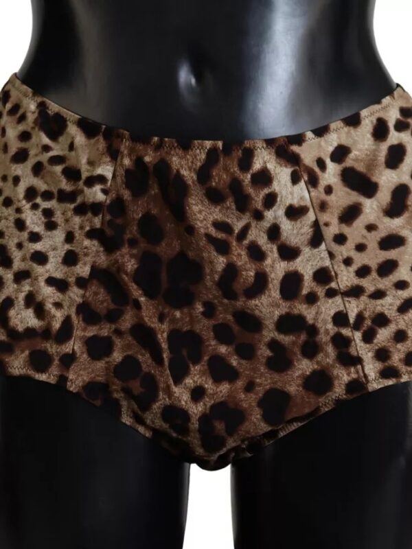 Dolce & Gabbana Brown Leopard Print Swimsuit Swimwear Bikini Bottom