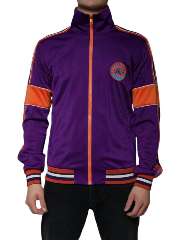 Dolce & Gabbana Purple Polyester Full Zip Long Sleeve Sweater