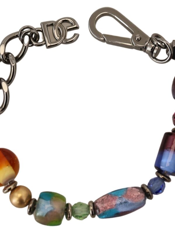 Dolce & Gabbana multicolor Silver Chain Brass Beaded Lobster Clasp Bracelet