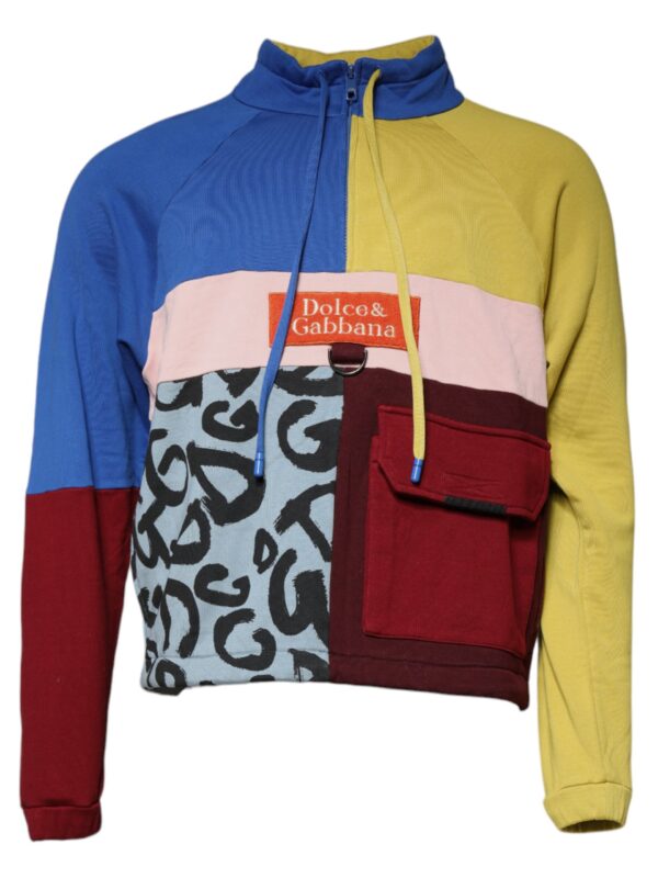 Dolce & Gabbana Multicolor Patchwork Men Sweatshirt Sweater