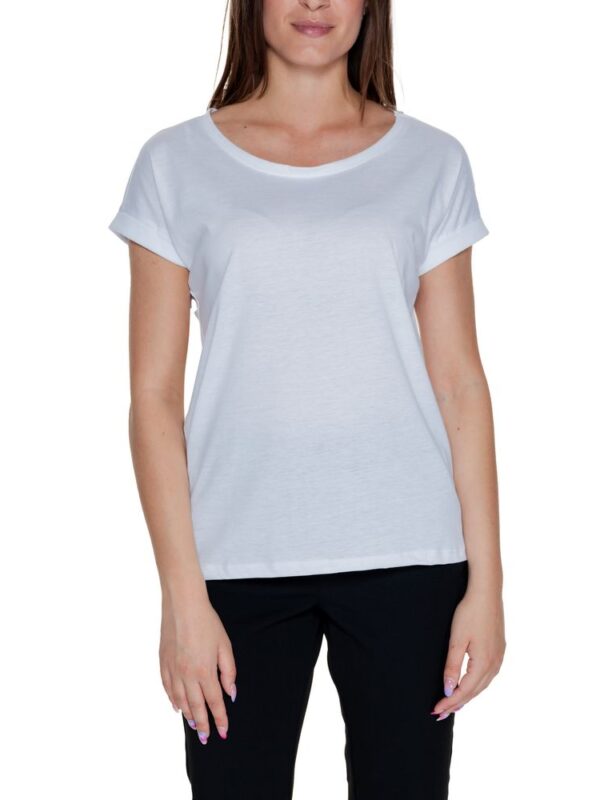 Vila Clothes White Cotton T-Shirt