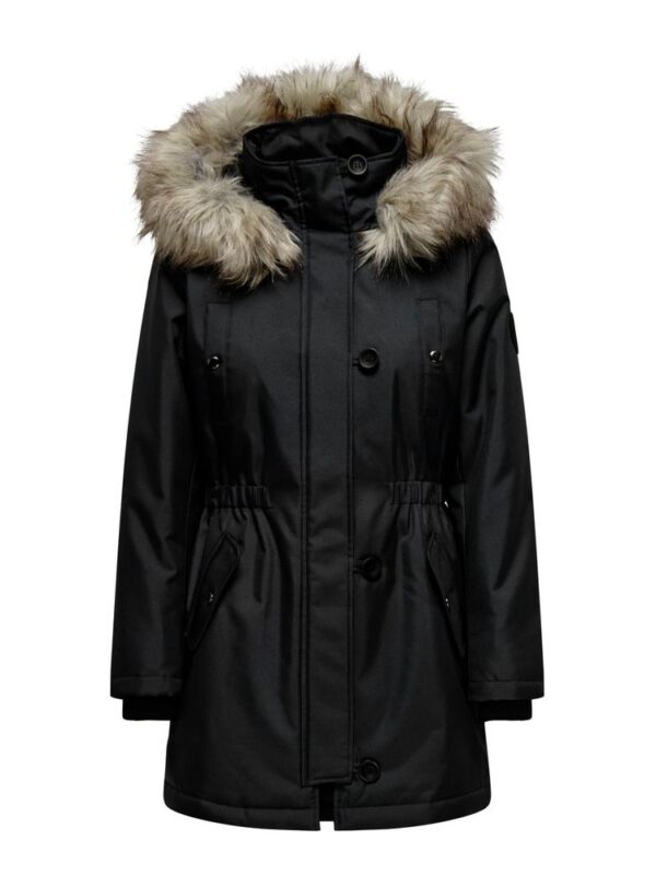 Only Black Polyester Parka