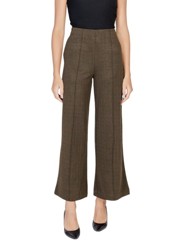 ICHI Green Polyester Pant