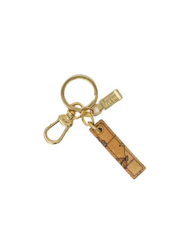 Alviero Martini Prima Classe Beige Leather Keychain