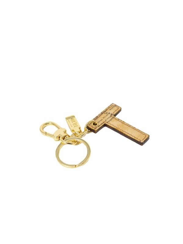 Alviero Martini Prima Classe Beige Leather Keychain